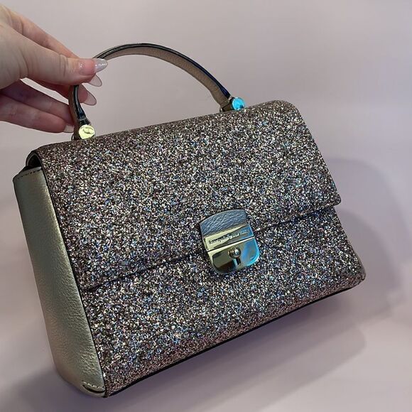 ✨HOST PICK ✨ Kate Spade Pink, Silver and Champagne Sparkly Top Handle Handbag… - Picture 3 of 16